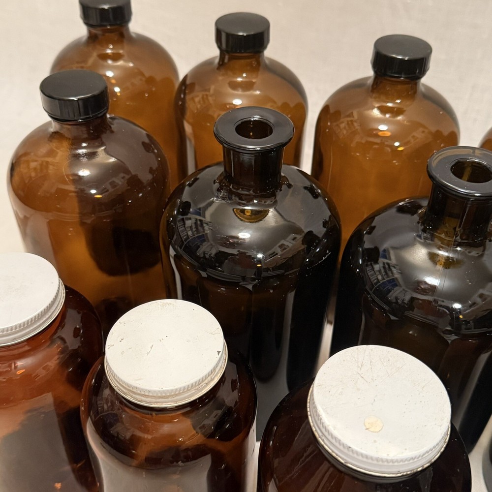 Amber Glass Jars Bottles