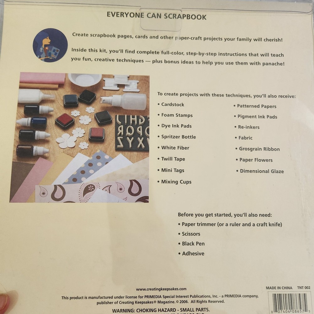 NEW Creating Keepsakes Scrapbook Inking Kit 9 Projects Embellishments - 2006