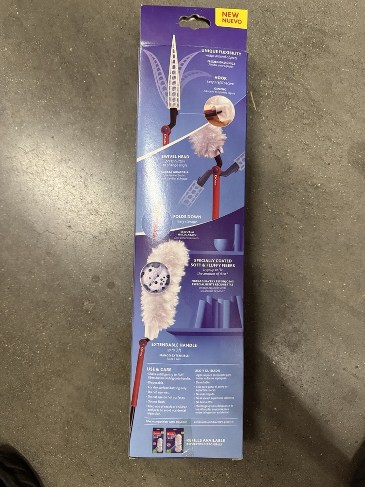 O-Cedar Flex & Catch Heavy Duty Dusting Kit, Extendable Handle, 3ft, 5 Refills