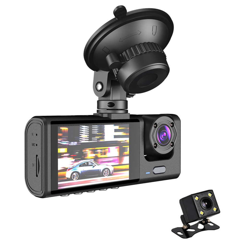 1080P Car Dash Cam Front/Rear/Inside DVR Video Recorder Camera Motion Detection