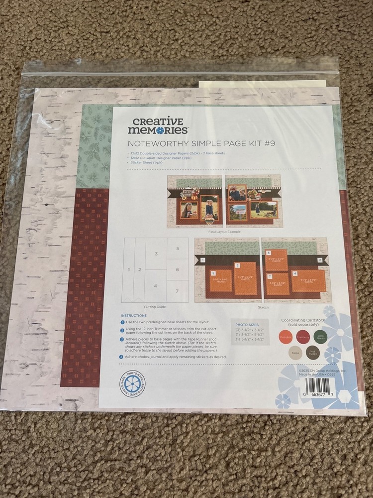 Creative Memories Simple Page Kits Bundle 2025 Issues (4 kits) Noteworthy
