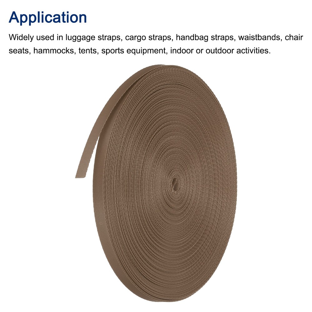 Nylon Webbing Strap Flat 3/8" 50 Yards light Tan for DIY Backpack Luggage-rack