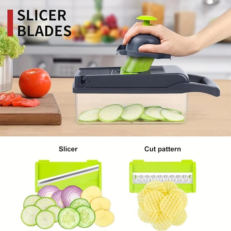 Household Multi-function Chopper Slicing Shredding and Dicing Fast Chopper 14pc