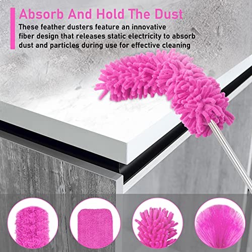 Microfiber Dusters for Cleaning,14PCS Feather Dusters with Extension