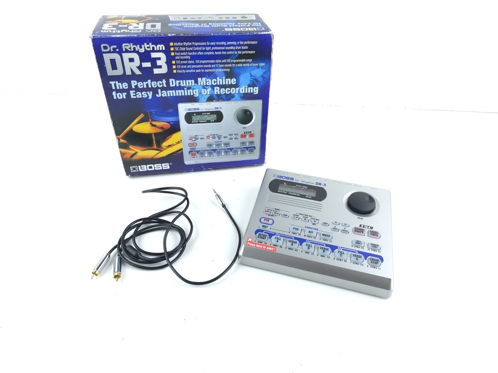 Boss Dr. Rhythm DR-3 Drum Machine Tested Works With Box
