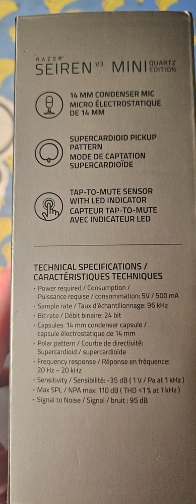 Razer Seiren v3 mini microphone - quartz edition
