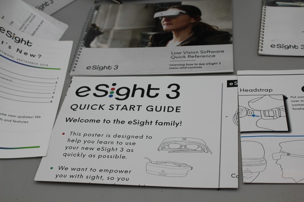 eSight 3 Assistive Vision CASE/MANUALS/BOOKS ONLY (NO GLASSES) Guide Programs