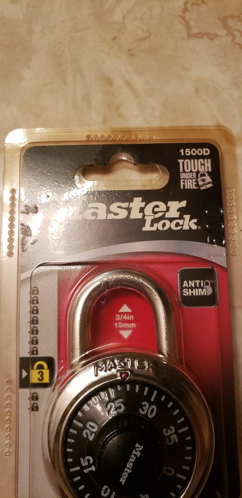 Master Lock Combination Padlock, 1500D, New, 3/4 In. ( 19mm)