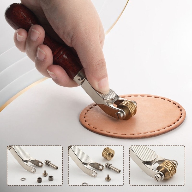 Large Leather Embossing Wheel Handle Craft Tool for Jewelry Making