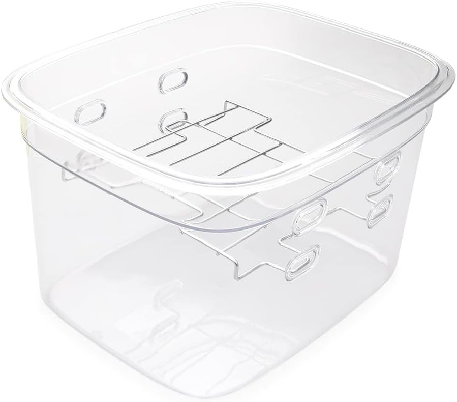 Versatile 12-Quart Sous Vide Container with Built-in Rack and Collapsible Hin...