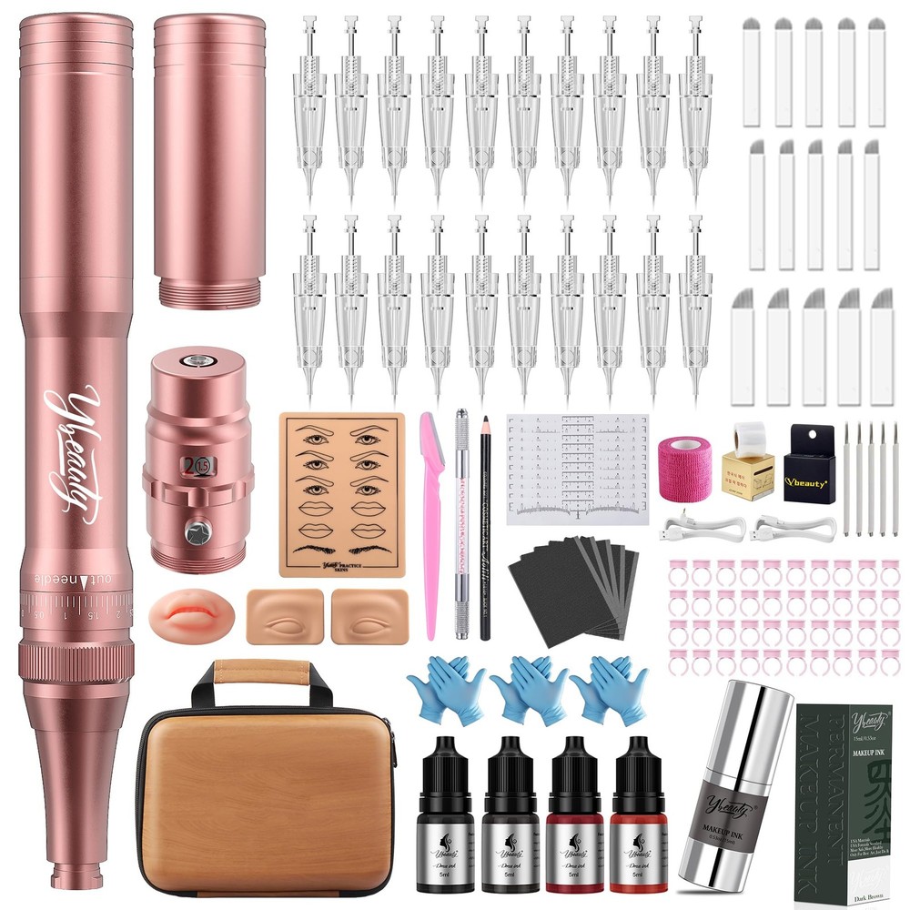 Eyebrow Microblading Tattoo Kit, Cordless P.M.U Pen Machine Set, Complete Mak...