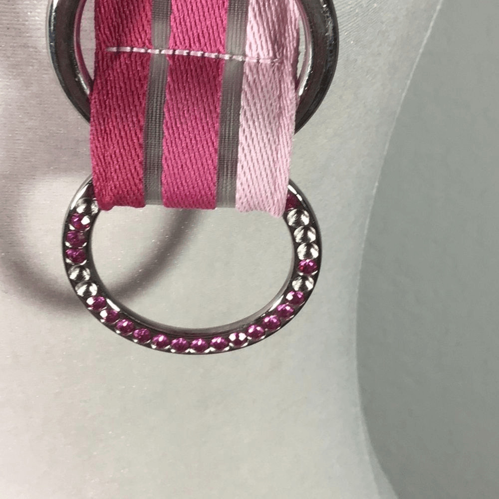Belt Double Ring Rhinestone Cloth Barbiecore Pink Belt