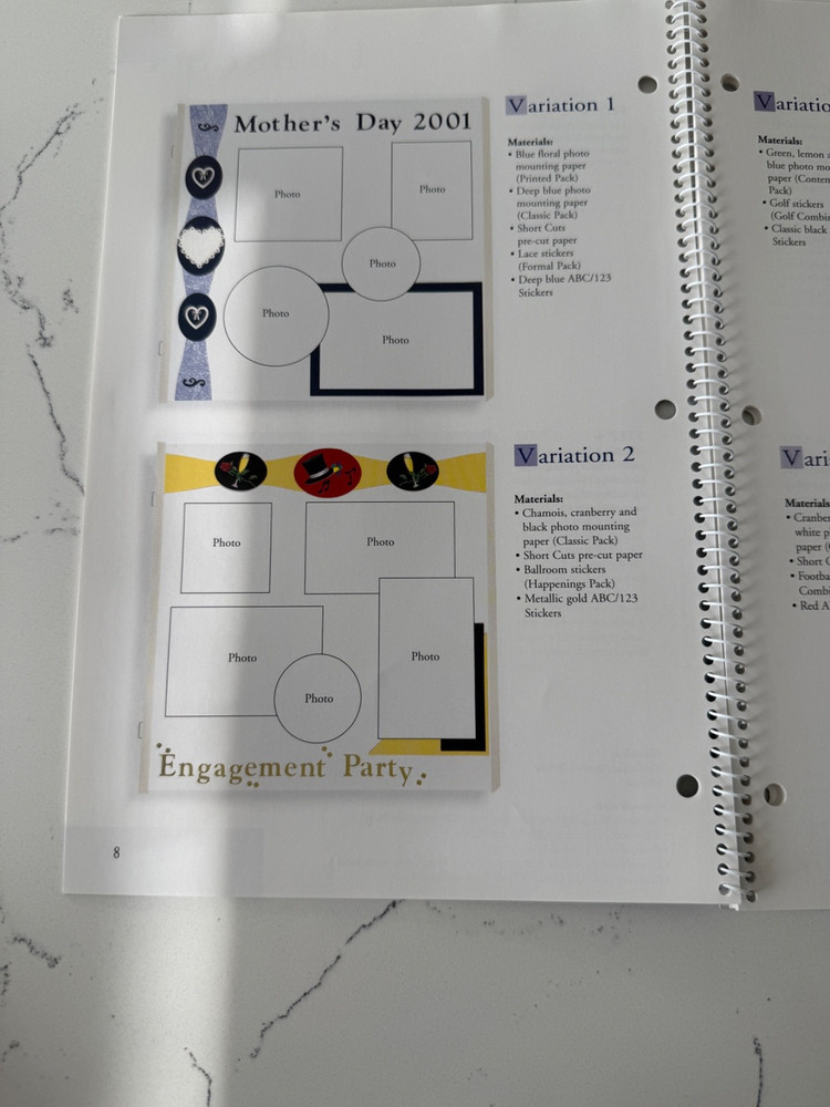 Creative Memories Fast Formulas Third Edition w/Journaling Box Section Layouts