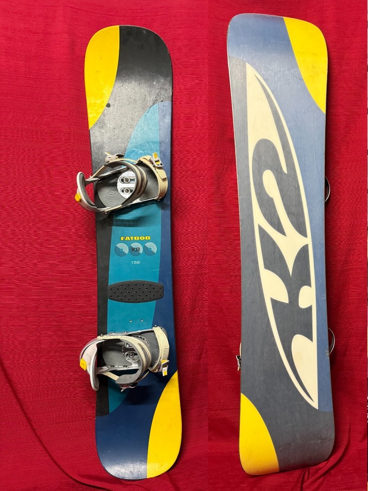 K2 FATBOB 159cm snowboard with L/XL Ride bindings NICE SET!