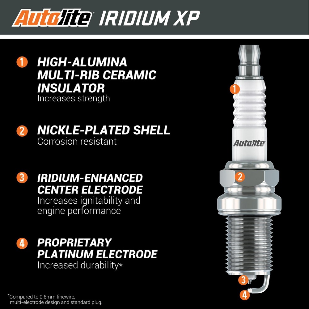 Autolite Iridium XP Automotive Replacement Spark Plugs, XP3923 (4 Pack)