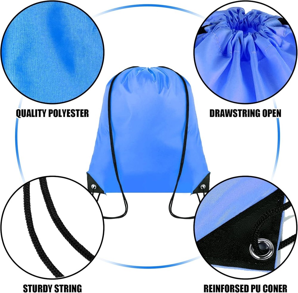 Drawstring Backpack Bulk 100Pcs Cinch Bag, Polyester Bags 20 Color