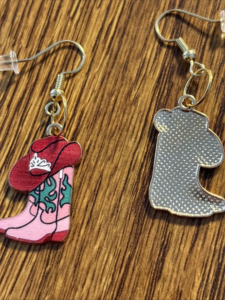 Ear Wires With Backings With Boot/Hat Charms