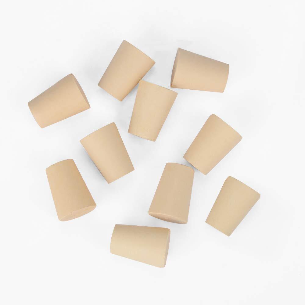 10PCS Solid Rubber Stoppers #2 White Tapered Lab Seal Plugs