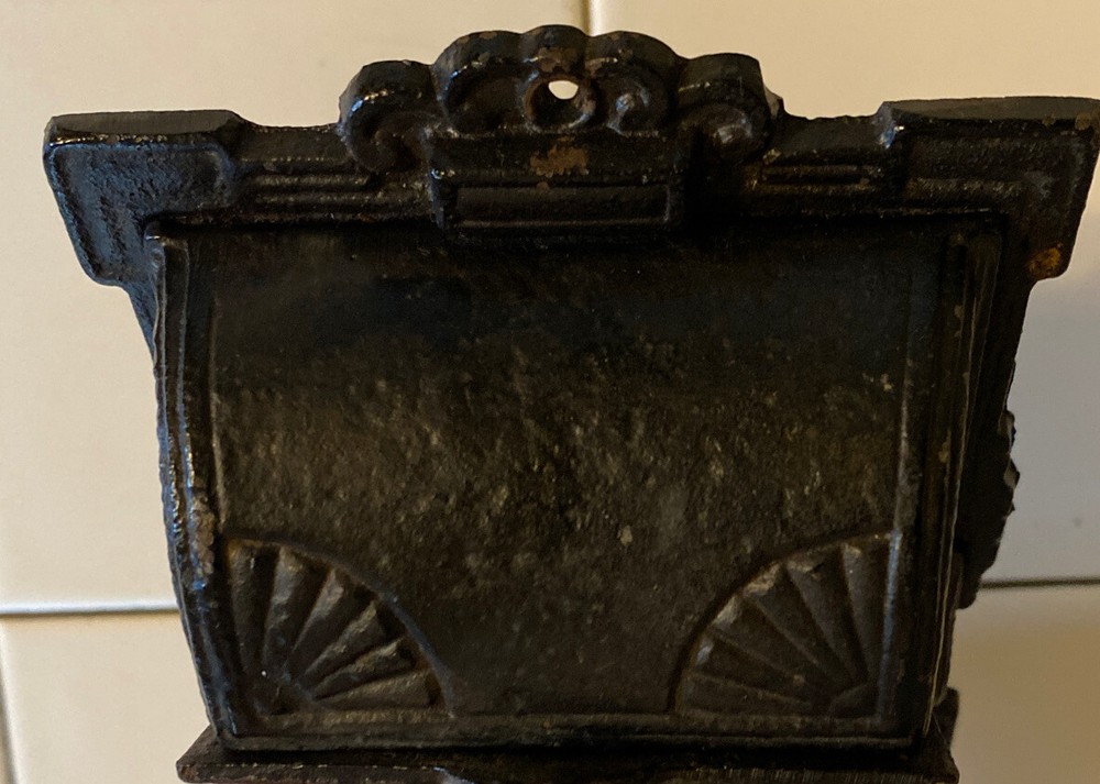 V M Co. VENUS & CUPID Cast Iron Wall Mount Match Holder
