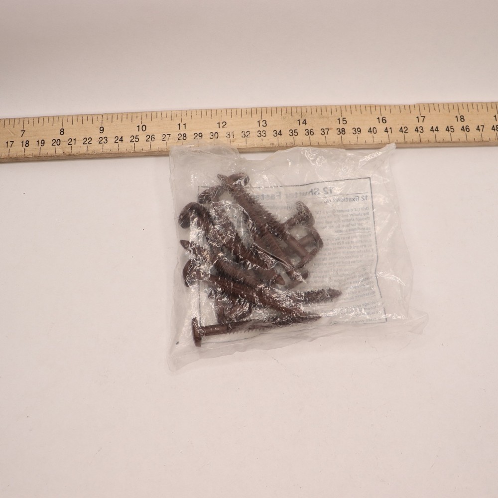 (12-Pk) Shutter Fastener Spike Loks Brown