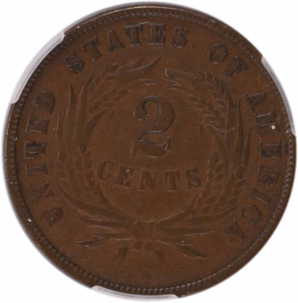1872 Two Cent Piece EF40 CACG