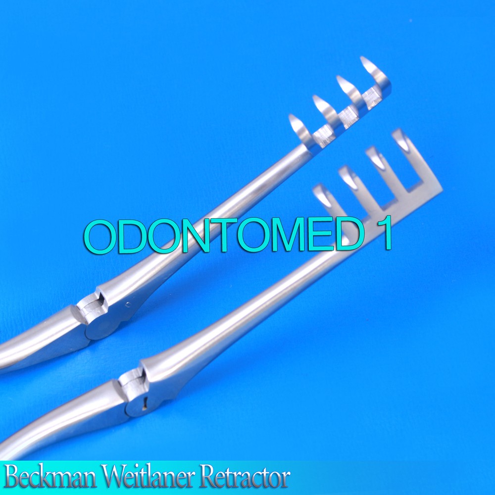 Beckman Weitlaner Retractor 31cm 4x4 Prongs Sharp Hinged Blade