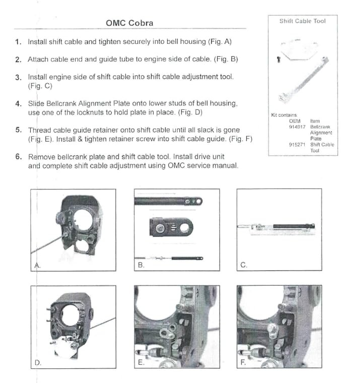 OMC Cobra Compatible Sterndrive Shift Cable & Bell Crank Alignment Tools