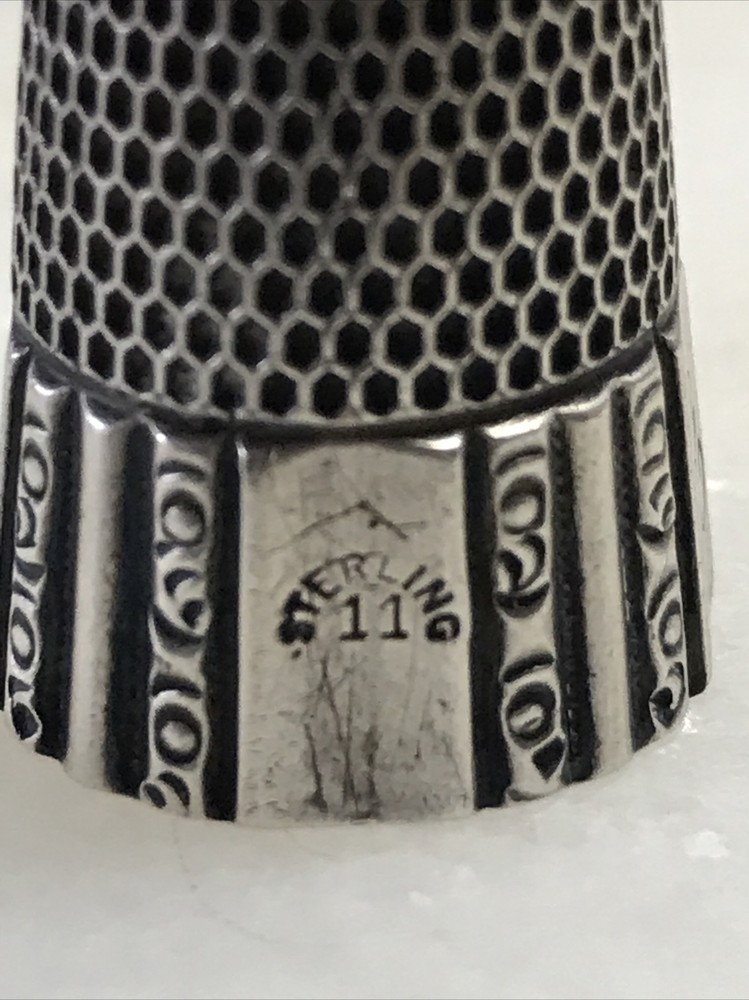 2 Antique Vintage Thimble Sterling Silver Both marked. Estate find.