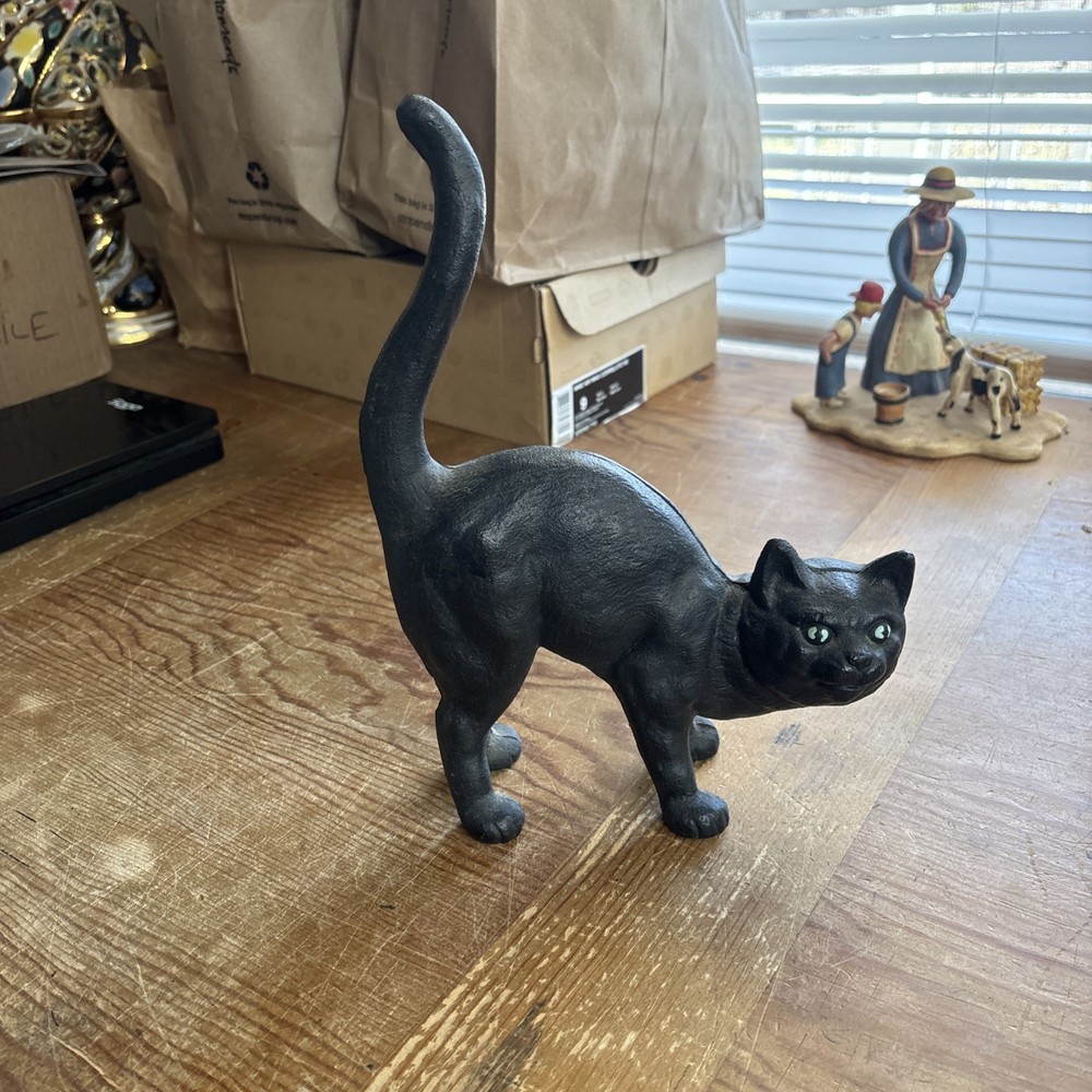 Cast Iron Black Cat Arched Back