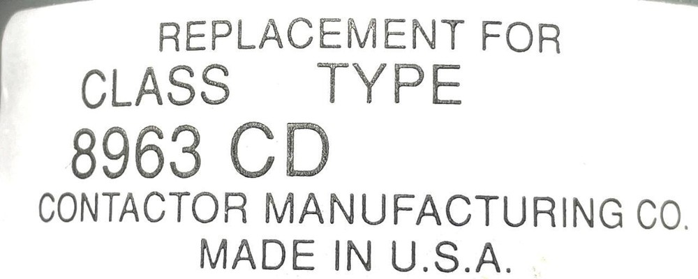 Contactor Manufacturing Class 8963 Type CD 3-Position Master Switch