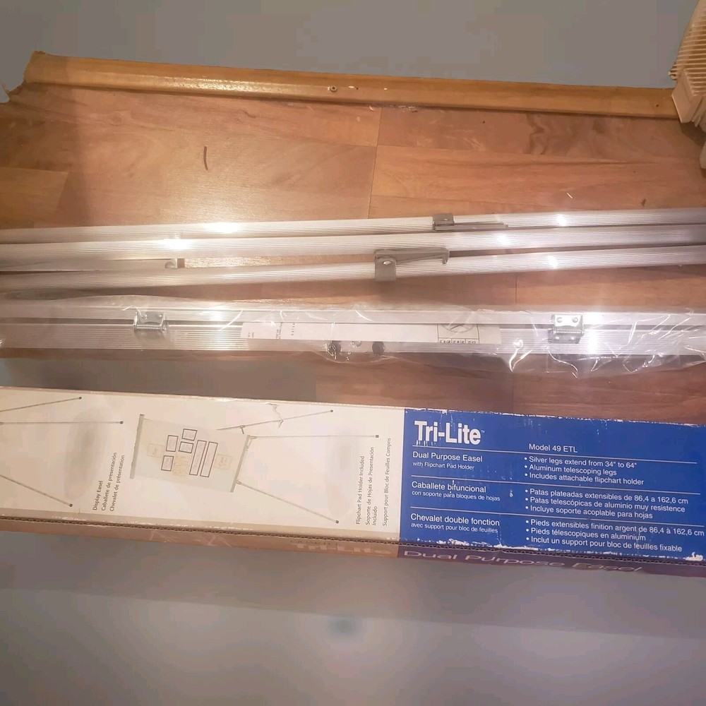 Quartet Tri-lite Dual Purpose Easel Flipchart Pad Holder 34-64" Telescoping Legs