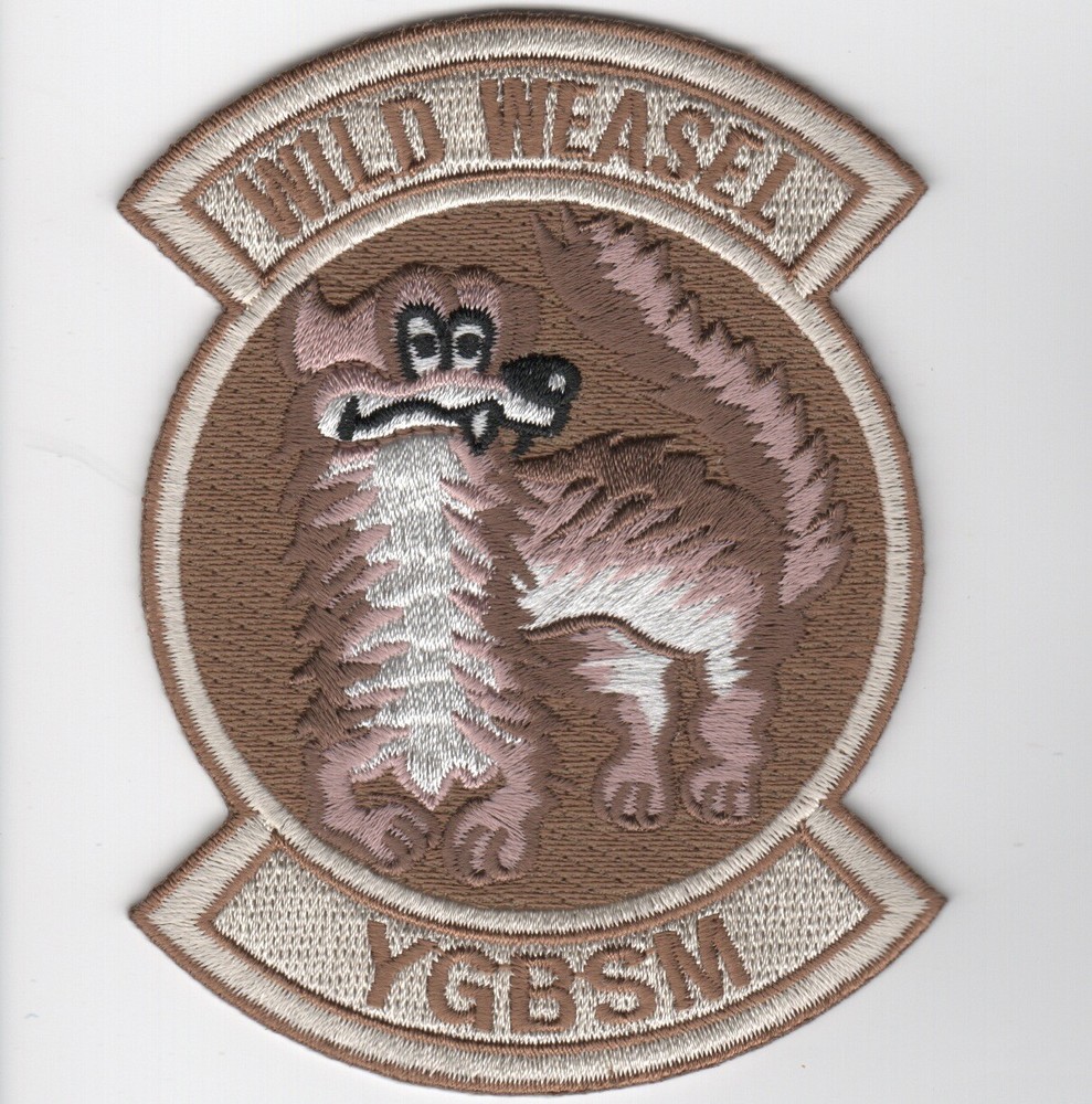 4" WILD WEASEL YGBSM NAVY AIR FORCE HOOK & LOOP EMBROIDERED JACKET PATCH