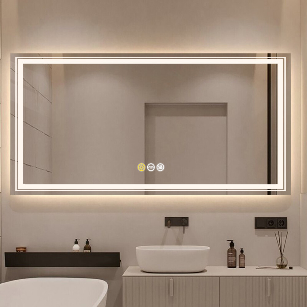Multi Size Large Backlit Mirror LED Light Bathroom Vanity Mirror Home Hotel Gift