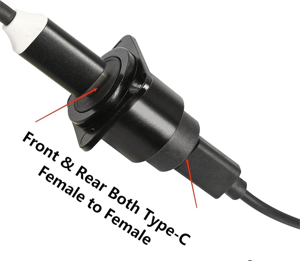 D Type Panel Mount Adapter Coupler USB C 3.1 Female to Panel...