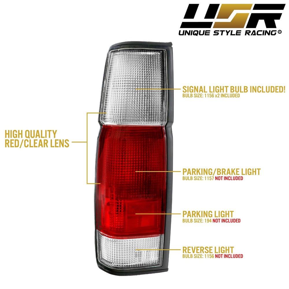 USR 86-97 Hardbody Tail Lights - Rear Tail Lamps Taillight Replacement Assemb...