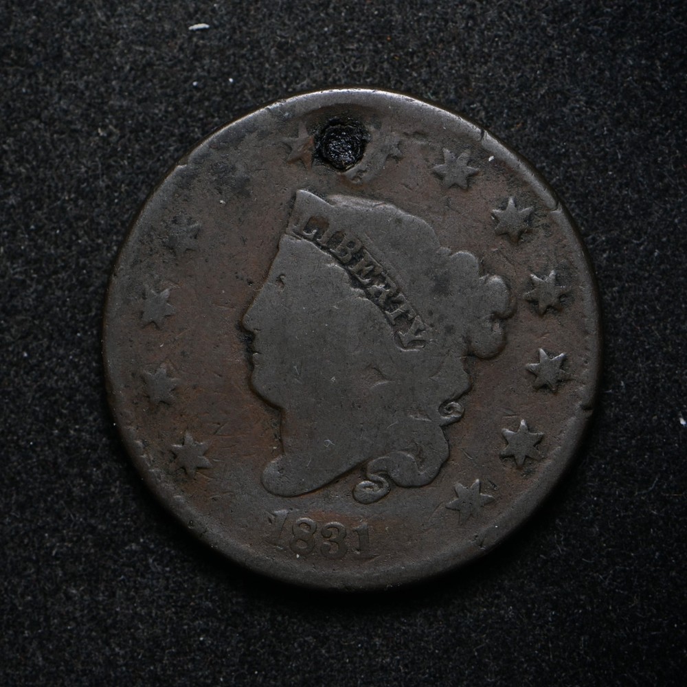 1831 Matron Head Large Cent w/Old Hole (bb18905)