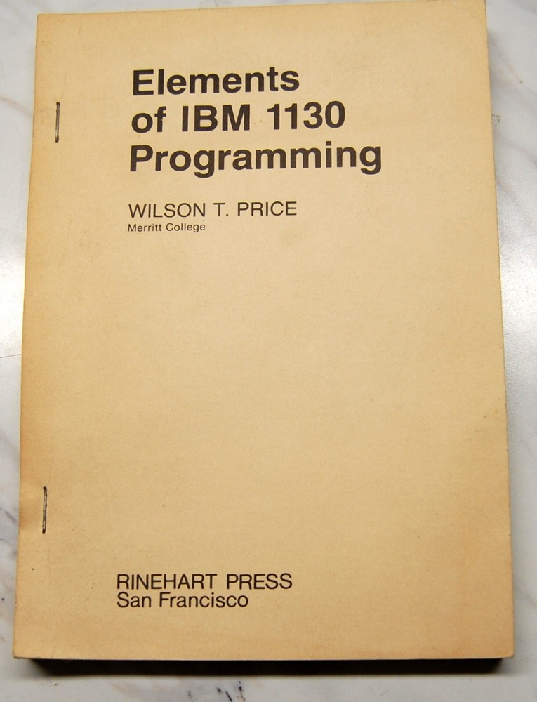 Vintage IBM Elements of  1130  Programming