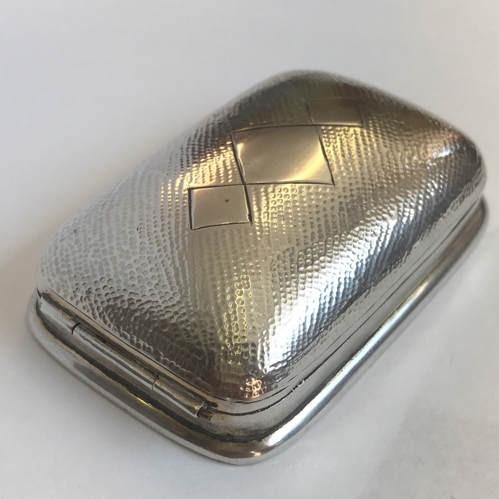 Antique Chinese Solid Silver Ring / Trinket Box Unidentified Marks 6cm X 4cm