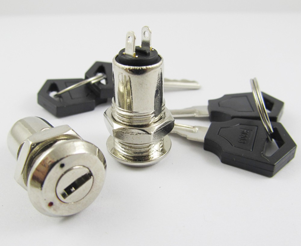 4pcs Key Switch ON/OFF Lock Switch K3 with Plastic Handle