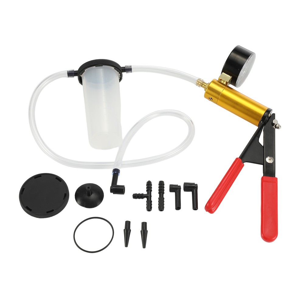 Hand Held Vacuum Pressure Pump Tester Set Brake Fluid Bleeder Bleeding Kit + Box