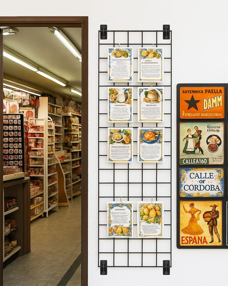 12 PCS Gridwall Mount Brackets, Screws, Metal Hooks, Wire Grid Panel Accessory