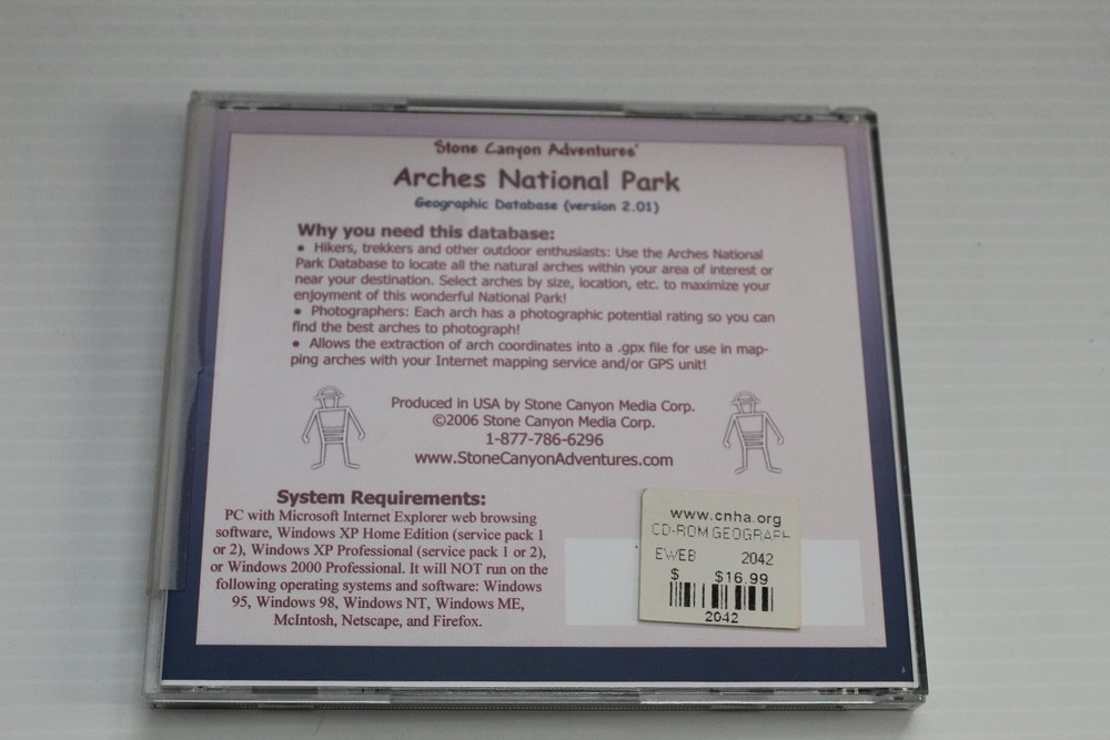 Stone Canyon Adventures Arches National Park Geographic Database Software PC