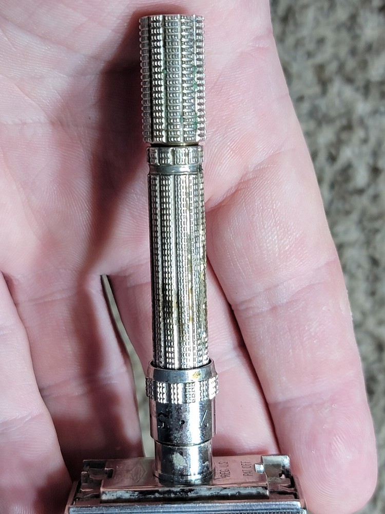 Vintage GILLETTE H1 Slim Adjustable Razor 1964 Case, Blades, Insert, Nice