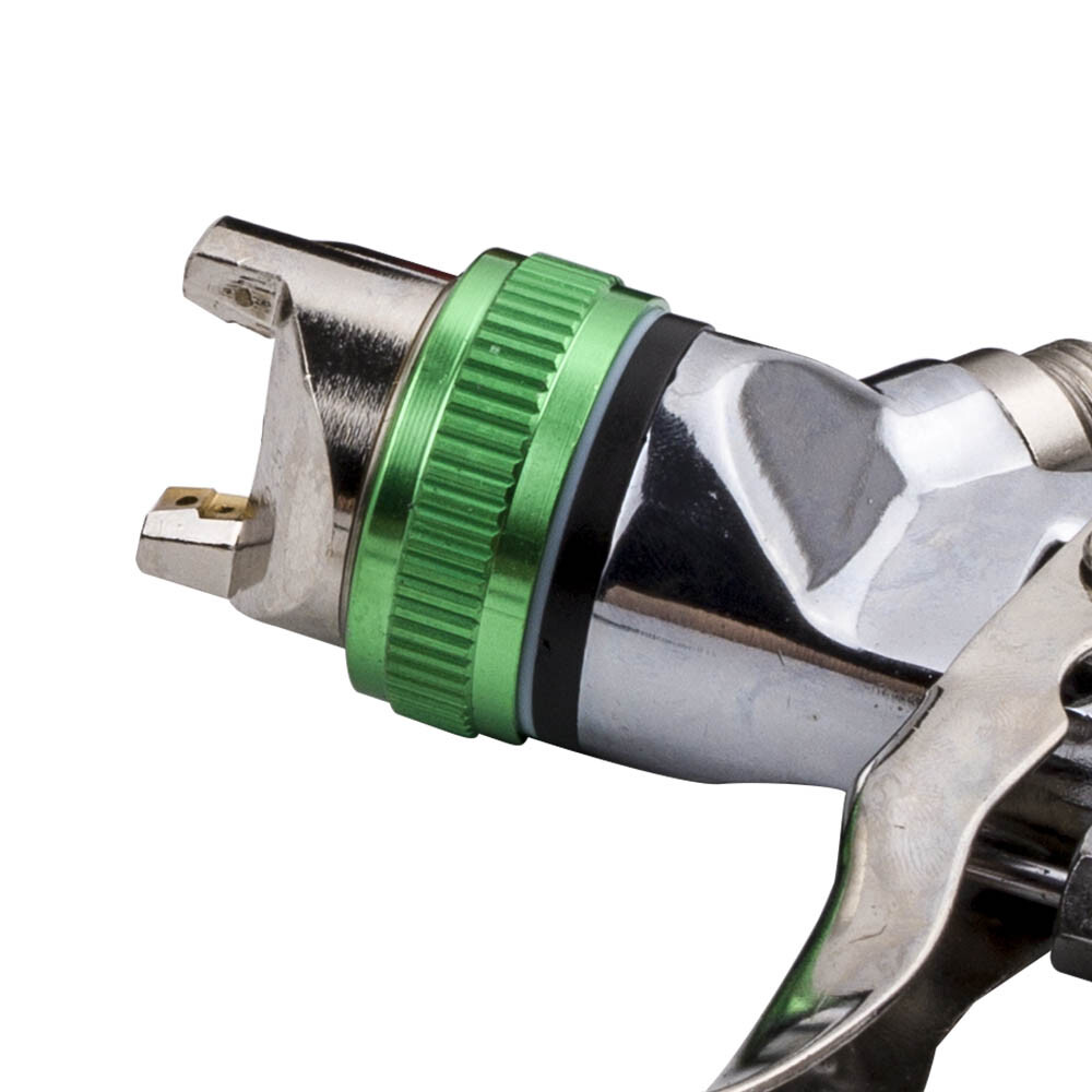 Silver High Volume Low Pressure Gravity Feed Air Spray Gun Kit Paint Sprayer