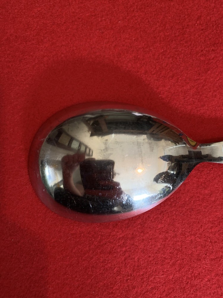 Sterling Silver Georg Jensen Denmark Large Acorn Pattern Salad Spoon