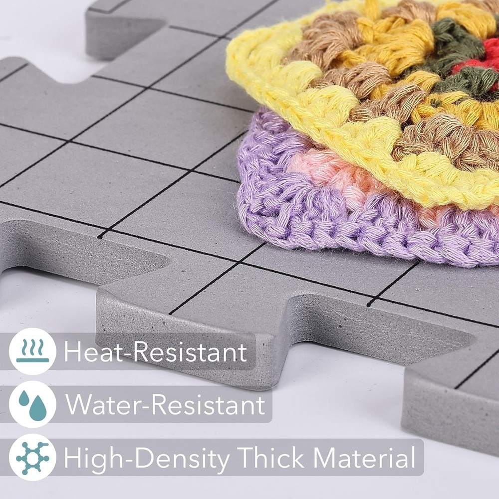 Interlocking Blocking Mats, 12”x12”, 4 Pack, Blocking Mats for Knitting & Cro...