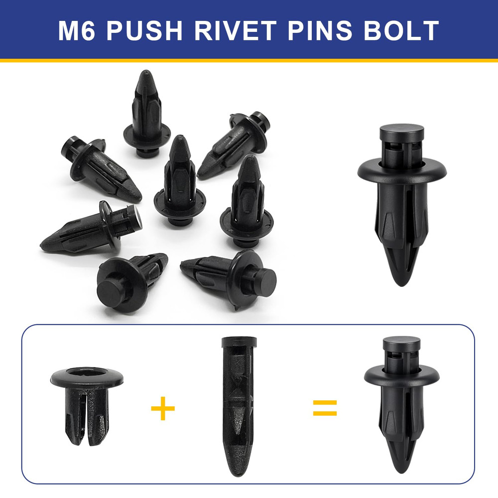 Plastic Rivets, 120Pcs Plastic Push Pin Clips Body Rivets Compatible with UTV AT