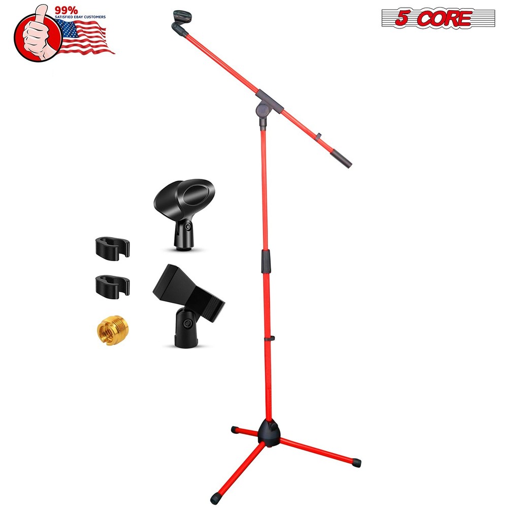 5 Core Microphone Stand Floor Adjustable 72" w Extending Telescoping Boom Arm