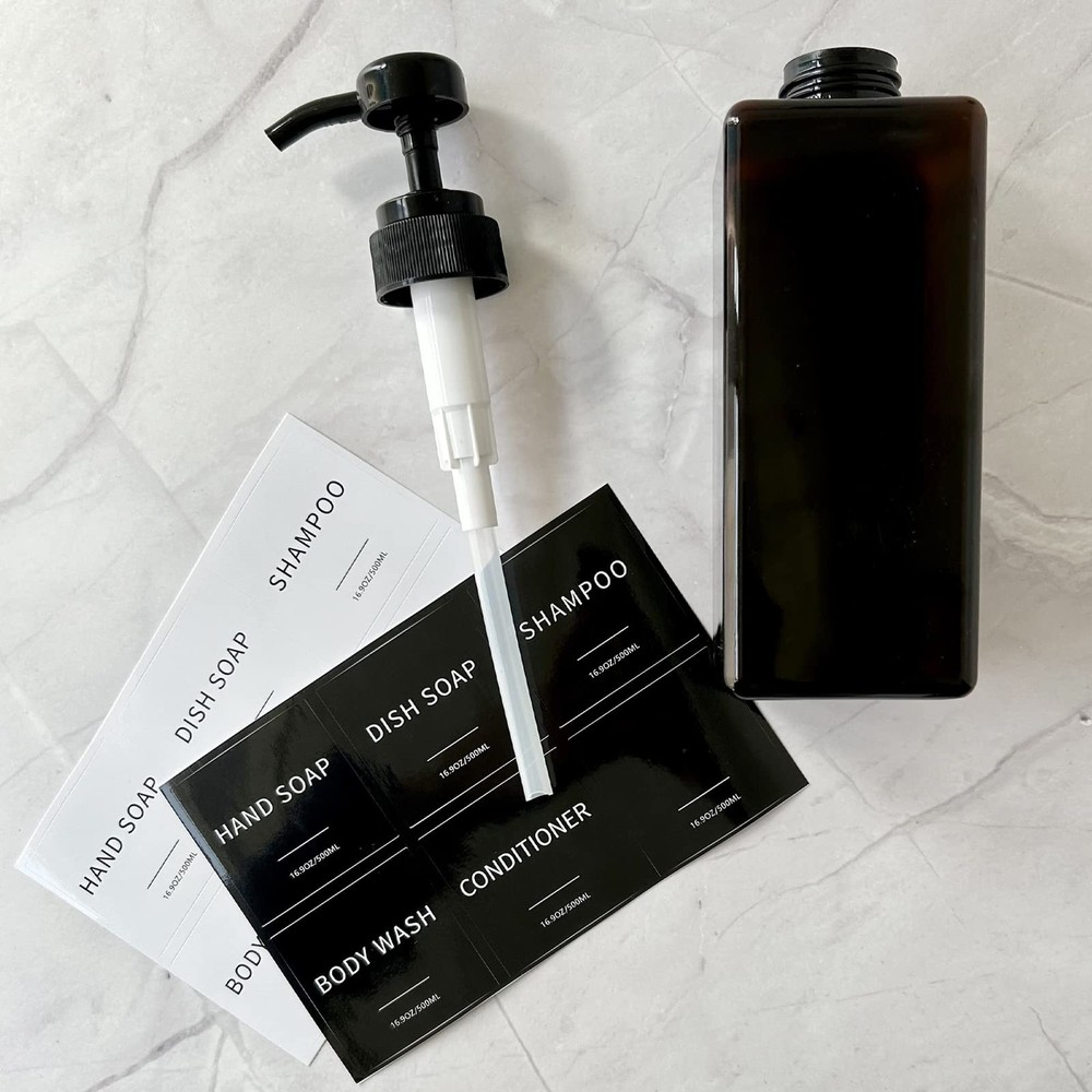 Clear Soap Dispenser with Waterproof Labels, Thickened Plastic Hand Soap Disp...