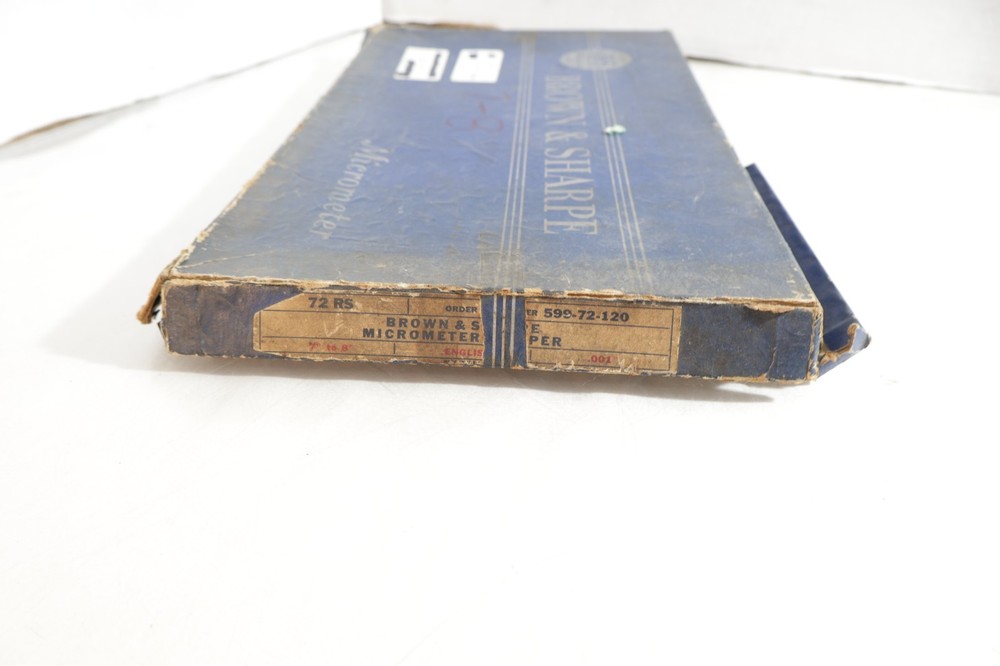 BIG BROWN & SHARP MICROMETER ORIGINAL BOX ? GOOD USED CONDITION MUST SEE tag 2